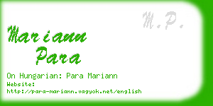 mariann para business card